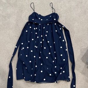 Navy Polka Dot Spaghetti Strap Dress
